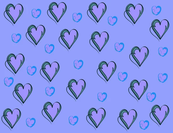Retro Vintage Hearts Pattern Hearts Background Pattern Decorative Retro Hearts — Stock Photo, Image