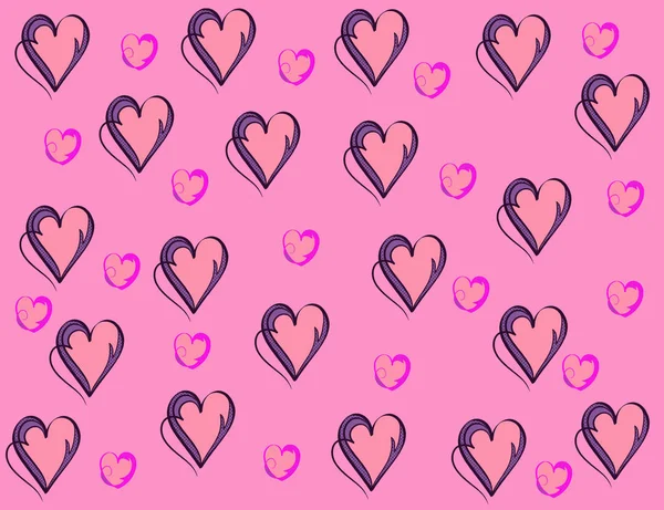 Retro Vintage Hearts Pattern Hearts Background Pattern Decorative Retro Hearts — Stock Photo, Image