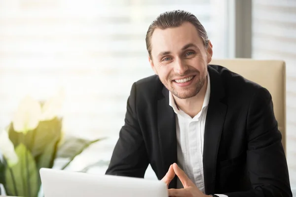 Happy successful entrepreneur satisfied with results — Stock Photo, Image