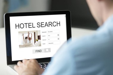 Oda online rezerve etme, rezervasyon rezervasyon ser kullanarak iş adamı