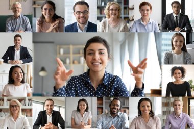 Hint liderinin video konferansına katılan insanları görüntüle