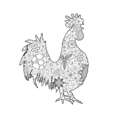 Çiçek dekore edilmiş horoz