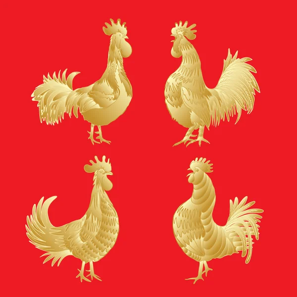 Handgezeichnete Hahnensymbole — Stockvektor