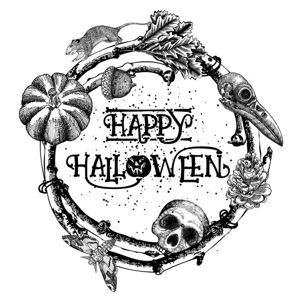 Joyeux Halloween signe et affiche — Image vectorielle