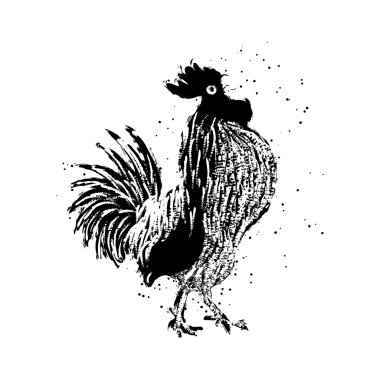 Elle çizilmiş horoz sembolü