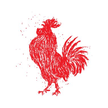 Elle çizilmiş horoz sembolü