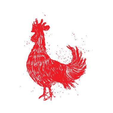 Elle çizilmiş horoz sembolü