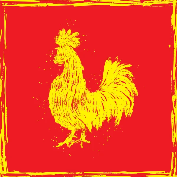 Hand drawn rooster symbol — Stock Photo, Image