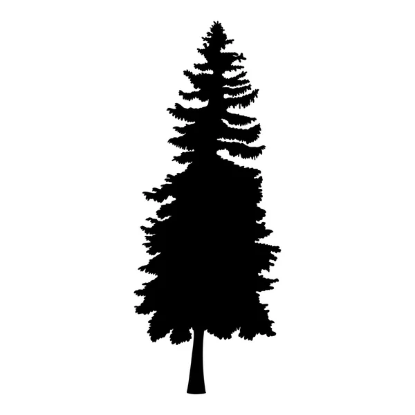 Hand getekende Fir Tree silhouet — Stockfoto