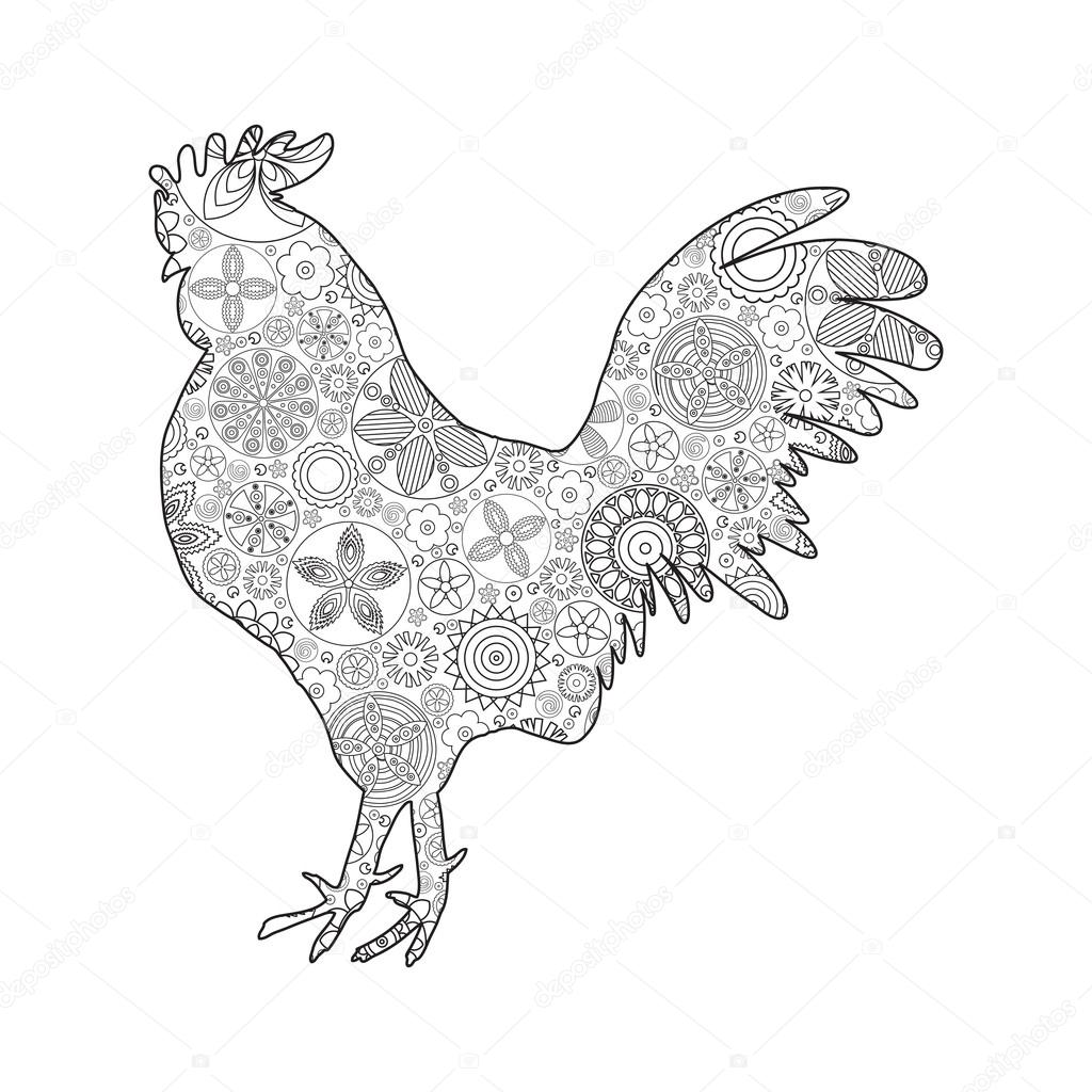 Stylized decorated rooster