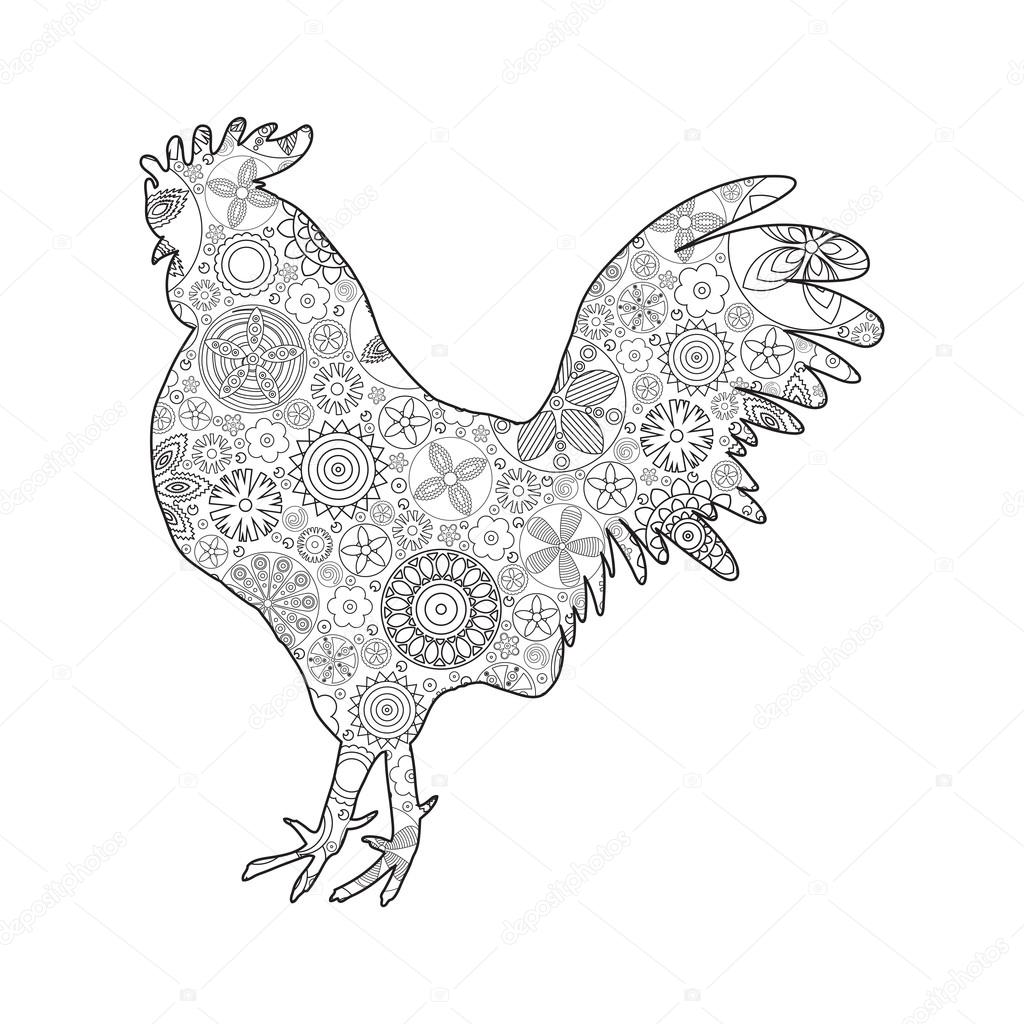 Stylized decorated rooster