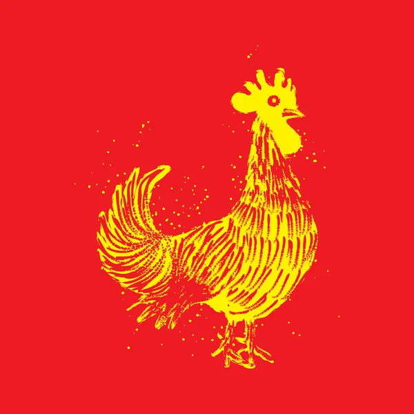 Hand drawn rooster sketch — Stock Photo, Image