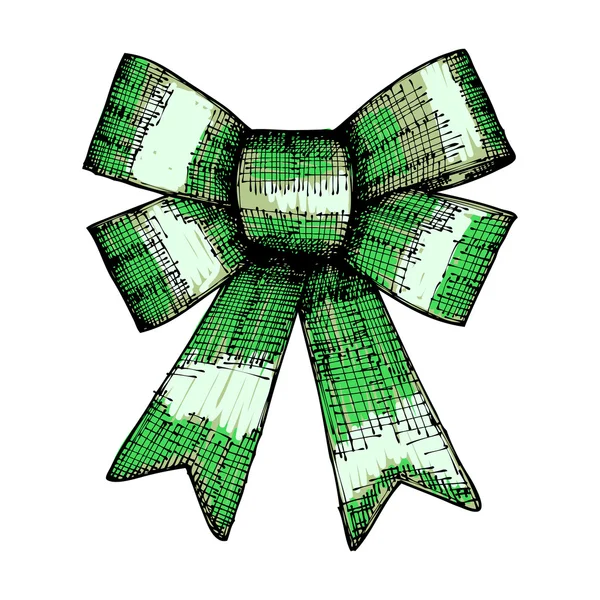 クリスマス装飾の緑の弓 — ストックベクタ
