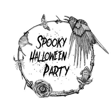 Halloween Parti işareti ve poster şablonu