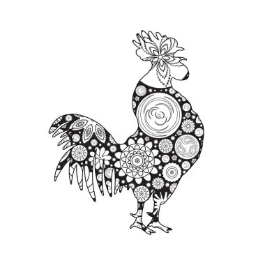 Çiçek dekore edilmiş horoz