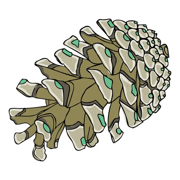 Dibujo de cono de pino dibujado a mano — Archivo Imágenes Vectoriales