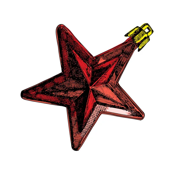 Estrella roja de Navidad — Vector de stock