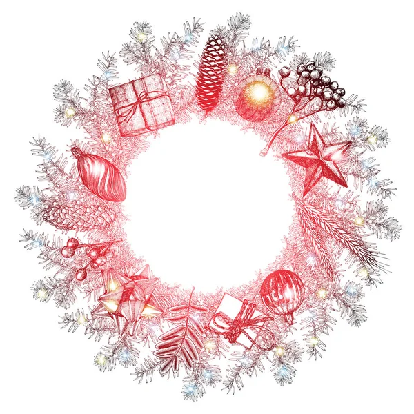 Christmas wreath frame — Stock Photo, Image