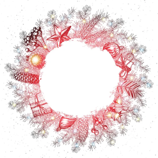 Christmas wreath frame — Stock Photo, Image