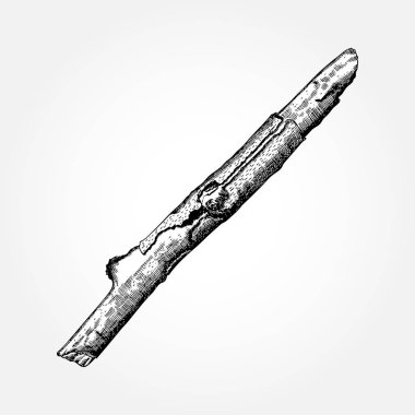 El çekilmiş ahşap dal kroki