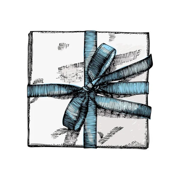 Caja de regalo con cinta — Vector de stock