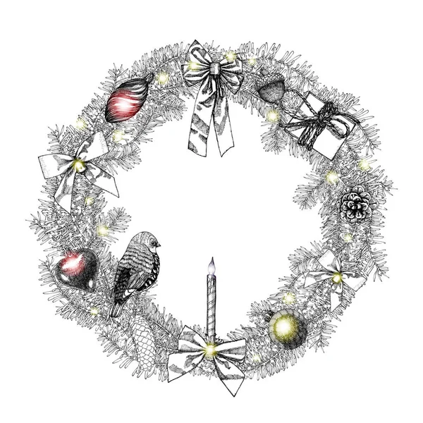 クリスマスの花輪のフレーム — ストック写真