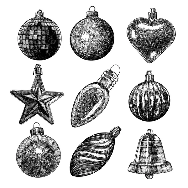 Set of Christmas baubles — Stock Vector