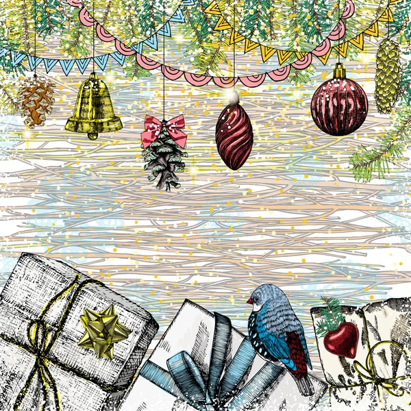 Boże Narodzenie dekoracje szablonu — Zdjęcie stockowe