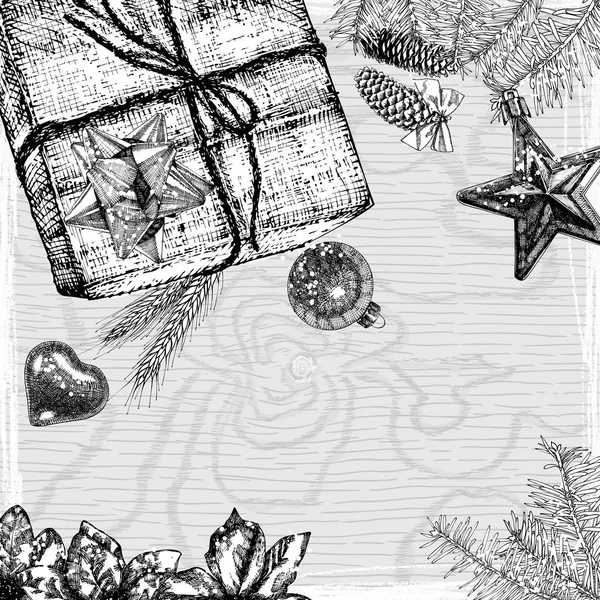 Kerst decoraties sjabloon — Stockfoto