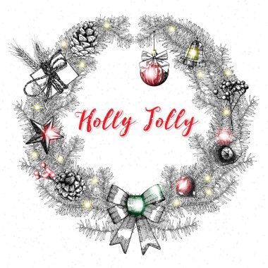 Noel çelenk çerçeve