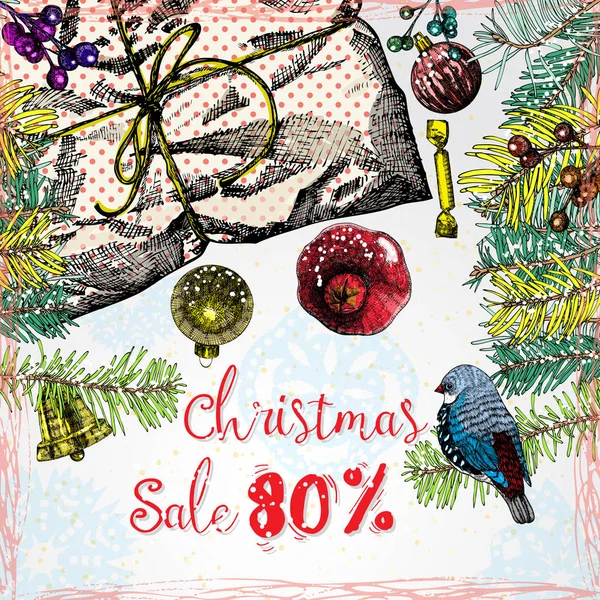 Oferta de venta de Navidad — Archivo Imágenes Vectoriales