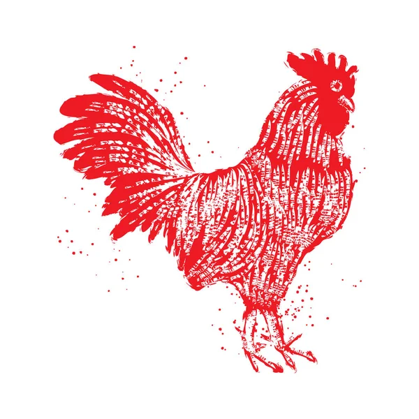 Gallo etichetta rossa — Vettoriale Stock