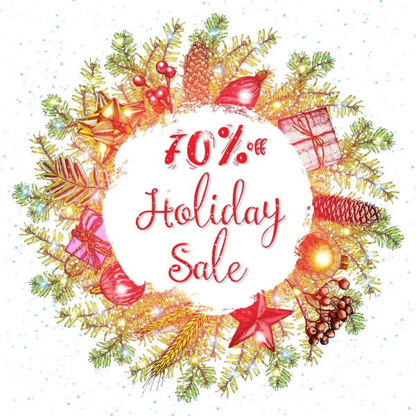 Winter holidays sale banner — Stock Vector