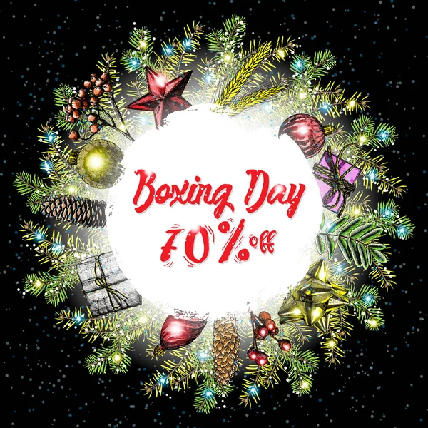 Boxing day sale poster template — Stock Vector