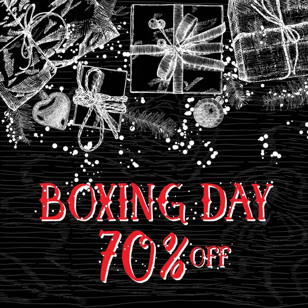 Banner de venta de día de boxeo — Vector de stock