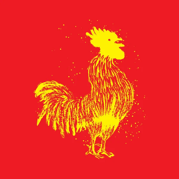 Rooster symbol sketch — Stock Vector