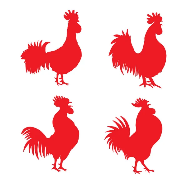 別の方向で、雄鶏のセット — ストックベクタ