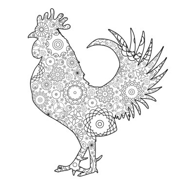 Çiçek dekore edilmiş horoz