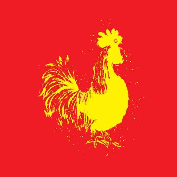 Chinese rooster sketch — Stock Vector