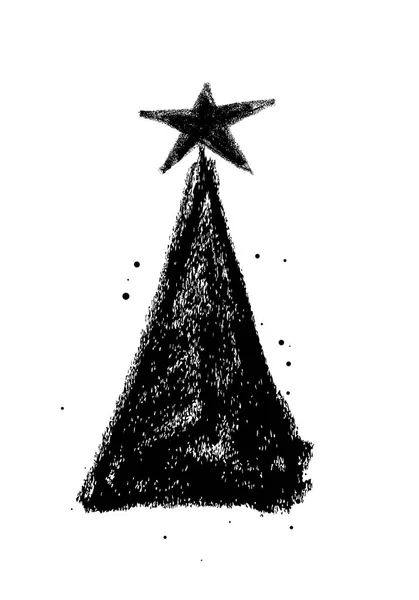 Handgezeichnete Weihnachtsbaumkarte — Stockvektor