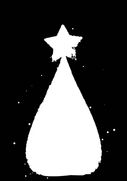 Handritat julgran kort — Stock vektor