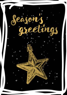 Altın Noel tebrik kartı