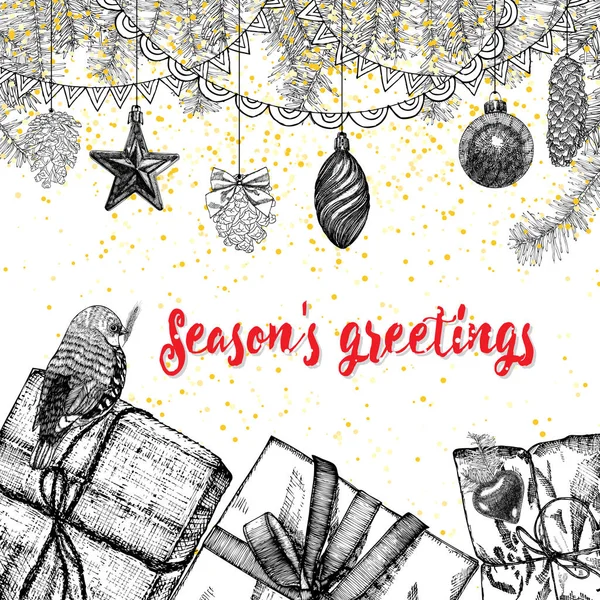 Fırça hat ile Noel tebrik kartı