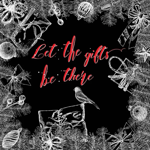 Fırça hat ile Noel tebrik kartı