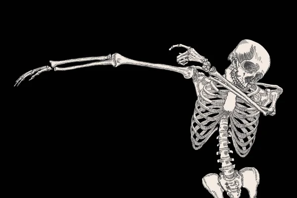 Human skeleton dancing — Stock Vector