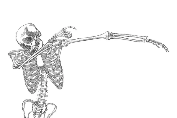 踊る人間の骨格 — ストックベクタ
