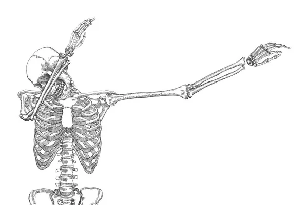 Dança do esqueleto humano — Vetor de Stock