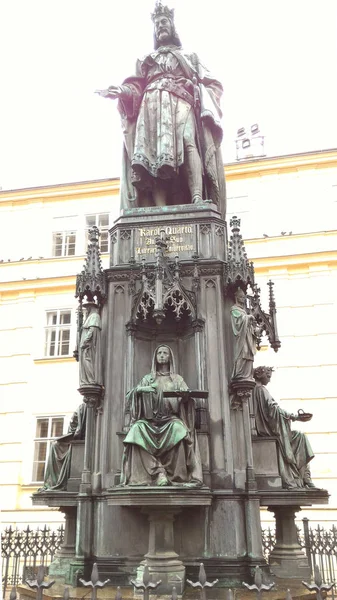 Statue of Charles IV near Charles Bridge — Stock Photo, Image