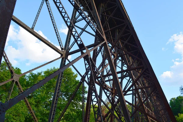 Metal rusty rail road bridge