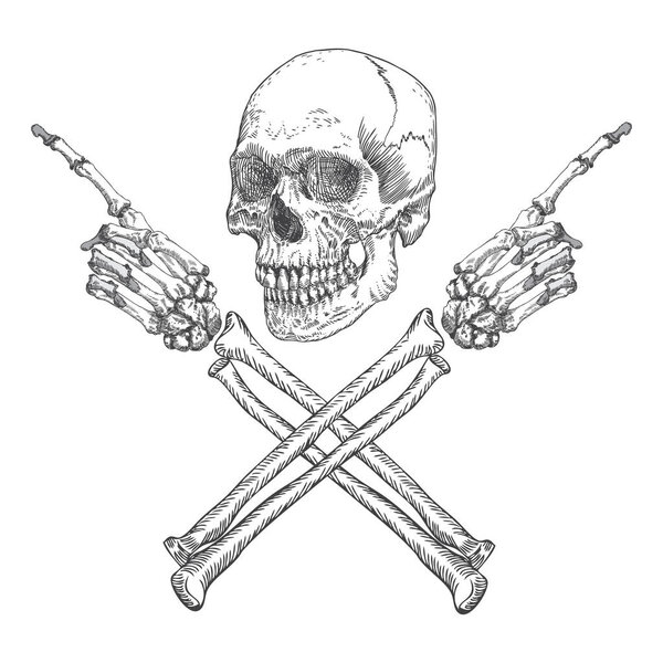 Череп и перекрестные кости рук
